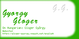 gyorgy gloger business card